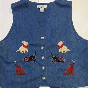 Vintage Orvis embroidered dog vest, hunting, fishing, outdoor size L